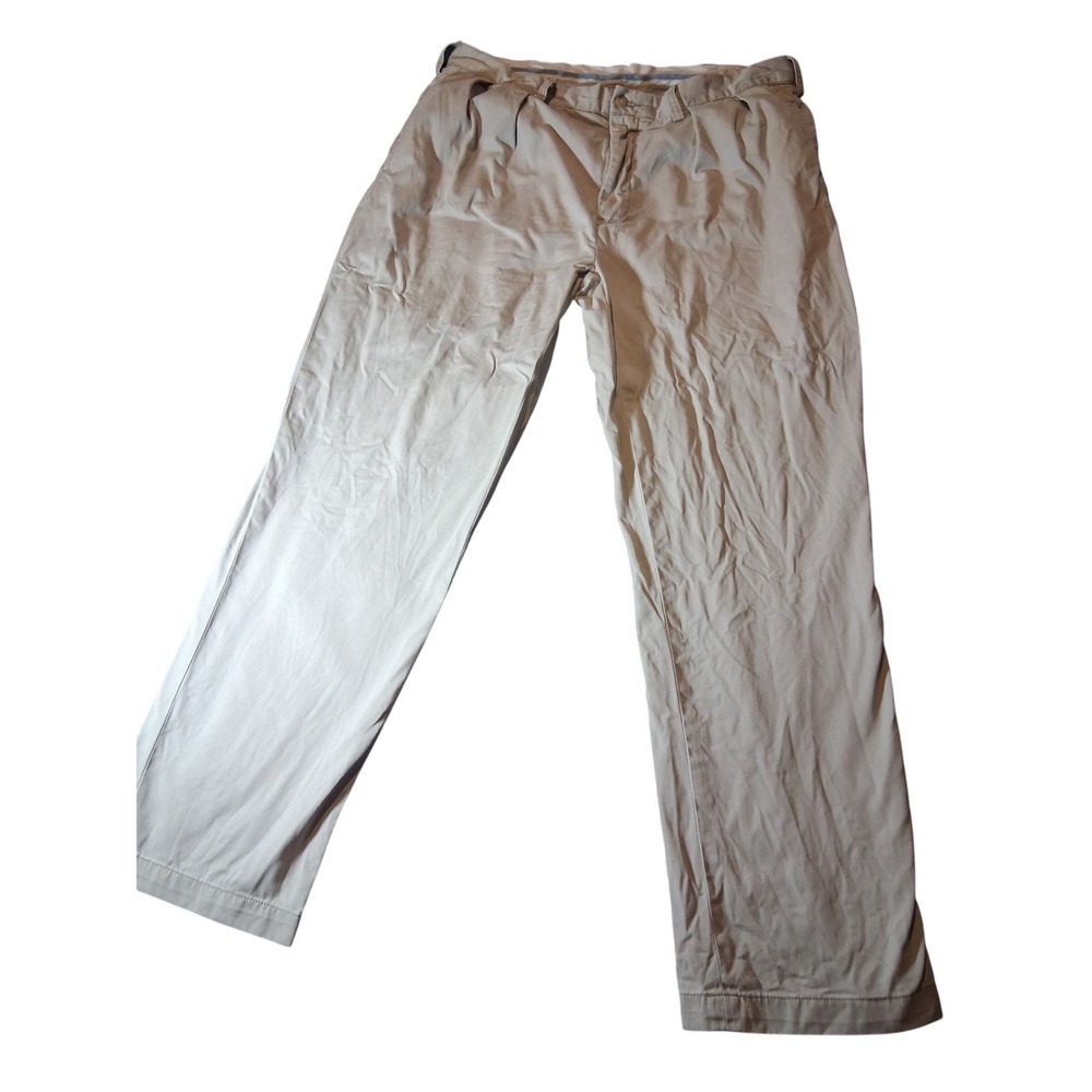 Polo Ralph Lauren Classic Fit Pleated Chino Pants Tan Khaki Mens 35x30